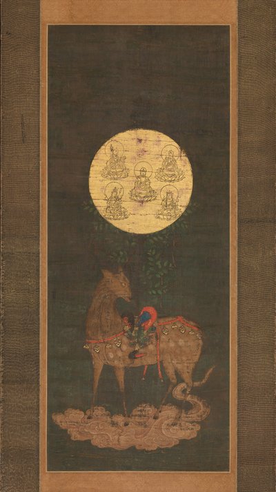 Hirsch-Mandala des Kasuga-Schreins, spätes 14. Jahrhundert von Unbekannt