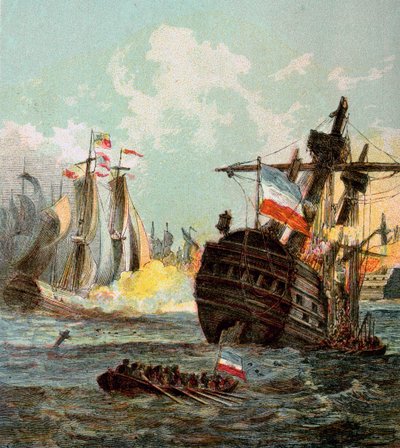 Niederlage der niederländischen Flotte, 1666 von Unbekannt