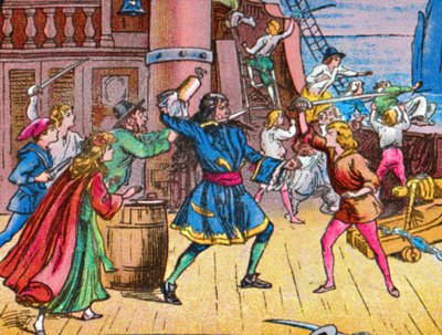 Niederlage der Piraten, um 1905 von Unbekannt