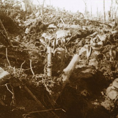 Zerstörter Unterstand, Les Éparges, Nordfrankreich, 1915 von Unbekannt