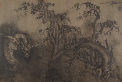Drachen und Landschaft, 14. Jahrhundert, plus spätere Ergänzung von Unbekannt