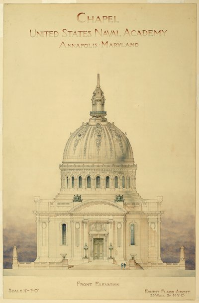 Zeichnung, Kapelle, U.S. Naval Academy von Unbekannt