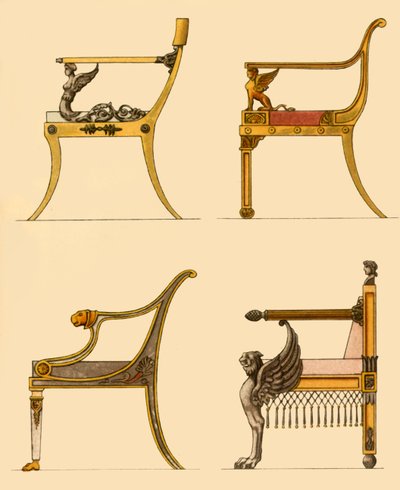 Salonstühle, 1808, 1946 von Unbekannt