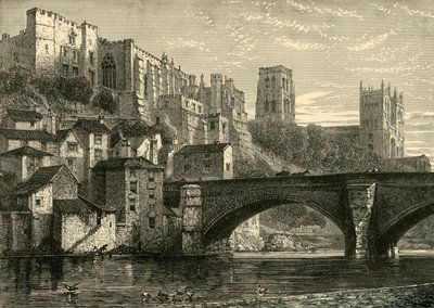 Durham vom Fluss aus, 1898 von Unbekannt
