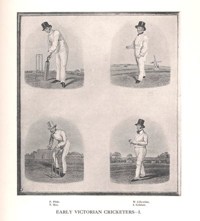 Frühe viktorianische Cricketspieler, 19. Jahrhundert, 1912 von Unbekannt