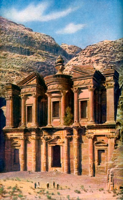 El Deir das Kloster, Petra, Jordanien, um 1924 von Unbekannt