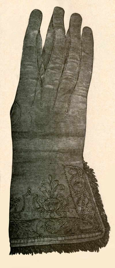 Bestickter Handschuh, 17. Jahrhundert, 1937 von Unbekannt