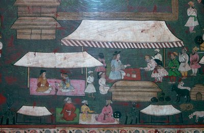 Europäische und indische Kaufleute in Delhi von Unbekannt