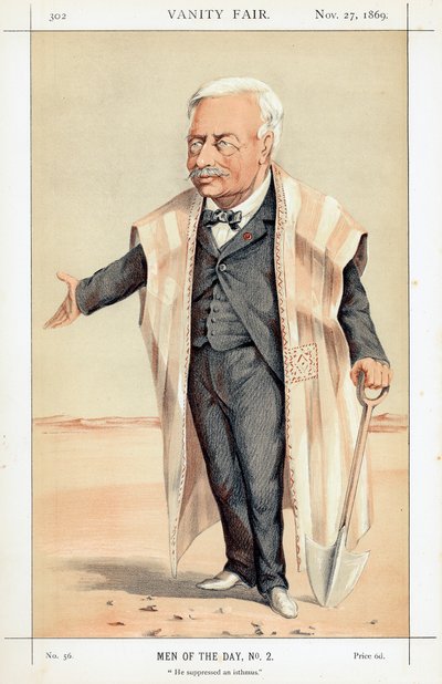 Ferdinand de Lesseps, französischer Diplomat und Unternehmer, 1869 von Unbekannt