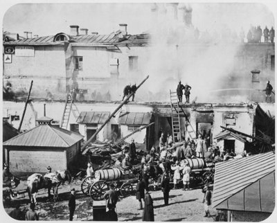 Feuer in Moskau, Russland, 1872 von Unbekannt