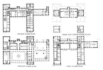 Grundrisse, Bundesgebäude, Honolulu, Hawaii, 1924 von Unbekannt