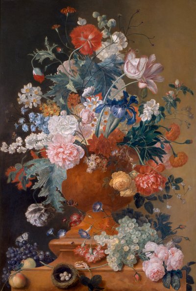 Blumen in einer Terrakottavase von Unbekannt