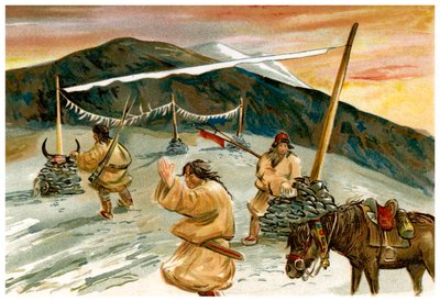 Fliegende Gebete am Maium Pass, 1898 von Unbekannt