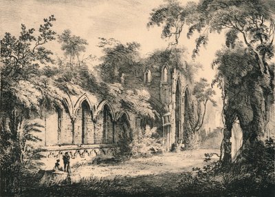 Fountains Abbey, Yorkshire, 1823 von Unbekannt