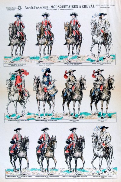 Französische Armee, berittene Musketiere, 18. Jahrhundert 19. Jahrhundert von Unbekannt