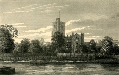 Fulham Kirche, von der Themse, ca. 1878 von Unbekannt