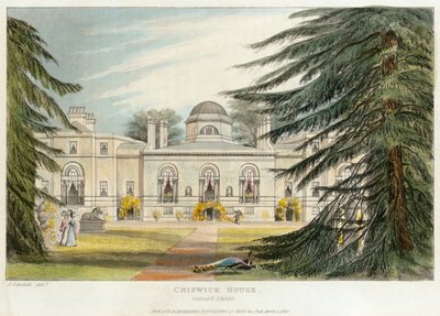 Gartenseite des Chiswick House, Hounslow, London, 1823 von Unbekannt