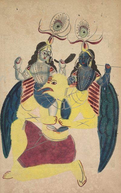 Garuda trägt Balarama und Krishna, 1800er Jahre von Unbekannt