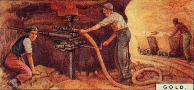 Gold. - Bohren von Sprenglöchern, Südafrika, 1928 von Unbekannt