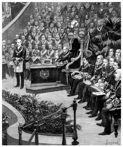 Großes Freimaurertreffen, 1887 von Unbekannt