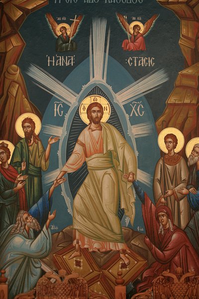 Griechisch-orthodoxe Ikone: Christi Auferstehung, Thessaloniki, Griechenland von Unbekannt