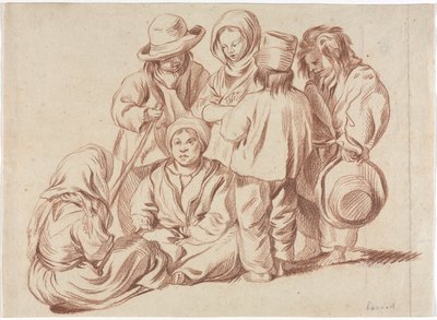 Gruppe von sechs Kindern recto, 1700er Jahre von Unbekannt