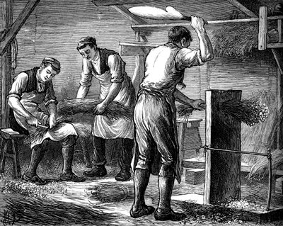 Handschaber bei der Arbeit, um 1880 von Unbekannt