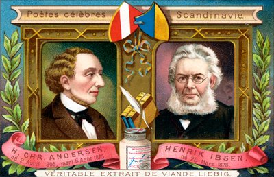 Hans Christian Andersen und Henrik Ibsen, ca. 1900 von Unbekannt
