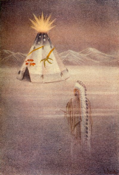 Er beschrieb ein großes Tipi, 1914 von Unbekannt