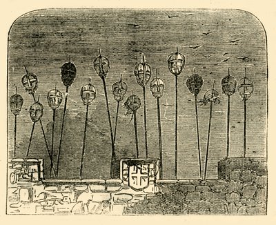 Köpfe auf der alten London Bridge, um 1872 von Unbekannt