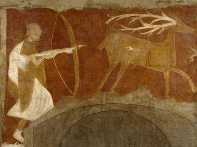 Jagdszene, erste Hälfte des 12. Jahrhunderts, möglicherweise 1129-34 von Unbekannt