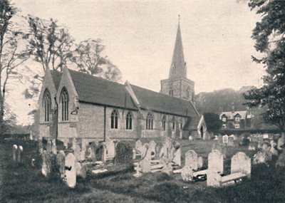 Hursley Kirche und Pfarrhaus, 1904 von Unbekannt