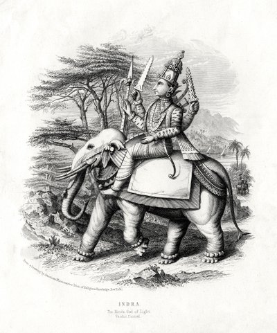 Indra, der hinduistische Gott des Lichts, 19. Jahrhundert von Unbekannt