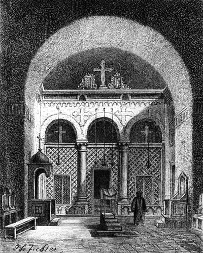 Innenraum einer Kirche, Ägypten, 1881 von Unbekannt