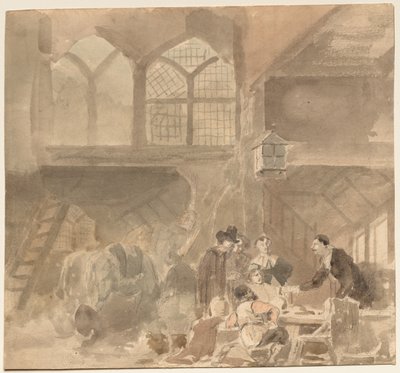 Innenraum eines Gasthauses, 1800er von Unbekannt