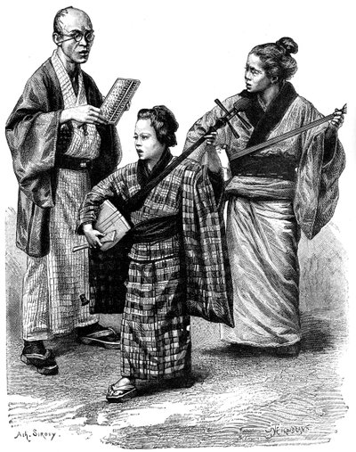 Japanische Musiker und ein Händler von Unbekannt