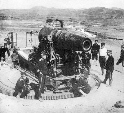Japanische Belagerungskanone, Russisch-Japanischer Krieg, 1904-5 von Unbekannt