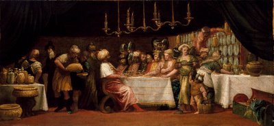 Judith wird von Holofernes bewirtet, 16. Jahrhundert von Unbekannt