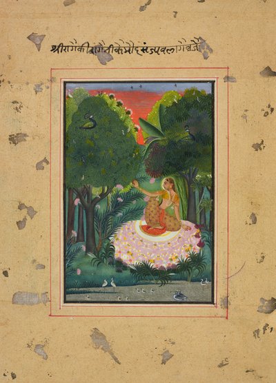 Kamod Ragini, Folio aus einer Ragamala von Unbekannt