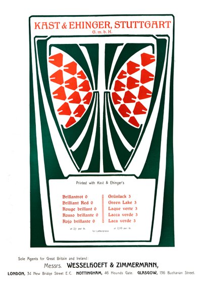 Kast & Ehinger, Stuttgart Werbung, 1909 von Unbekannt