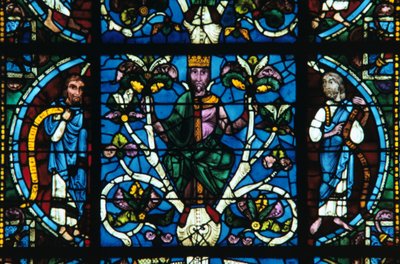 König David, Buntglas, Kathedrale von Chartres, Frankreich, 1145-1155 von Unbekannt