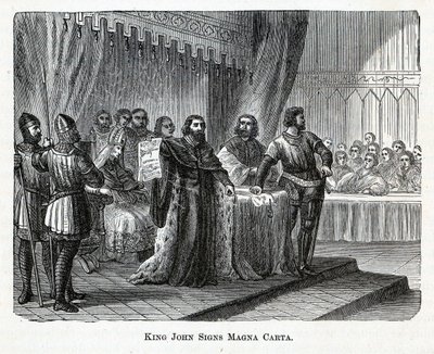 König Johann unterzeichnet die Magna Carta, 1882 von Unbekannt