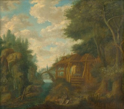 Landschaft mit Hütte von Unbekannt