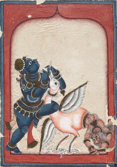 Krishna besiegt Vakasura, späte 1700er von Unbekannt