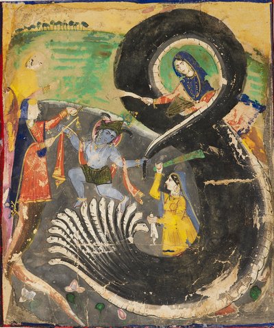 Krishna und der Naga Kaliya, 19. Jahrhundert von Unbekannt