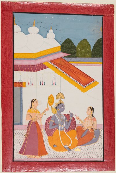 Krishna unter einem Baldachin, um 1680 von Unbekannt