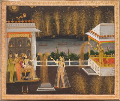 Damen feiern Diwali, ca. 1760 von Unbekannt