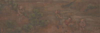Landschaftsgemälde einer Figur in einer Waldlandschaft von Unbekannt