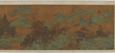 Landschaft mit Gebäuden und Reisenden, 17. Jahrhundert von Unbekannt