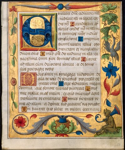 Blatt aus einem Psalter und Gebetbuch, ca. 1524 von Unbekannt